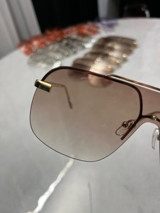 AIRE Venatici Bright Gold Rimless Aviator Sunglasses Gradient Lens NWOT main image 10